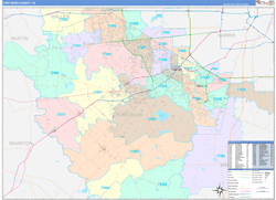 Fort Bend County, TX Wall Map Color Cast Style 2024